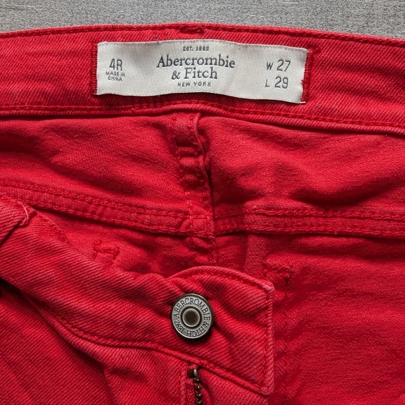 A&F Bright Red Jeans - Picture 5 of 6